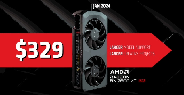 AMD trình làng Card đồ họa AMD Radeon RX 7600 XT – Hiệu năng đáng kinh ngạc ở 1080p với giá dưới 350 USD